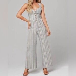 Knot Sisters Striped Jumpsuit NWT